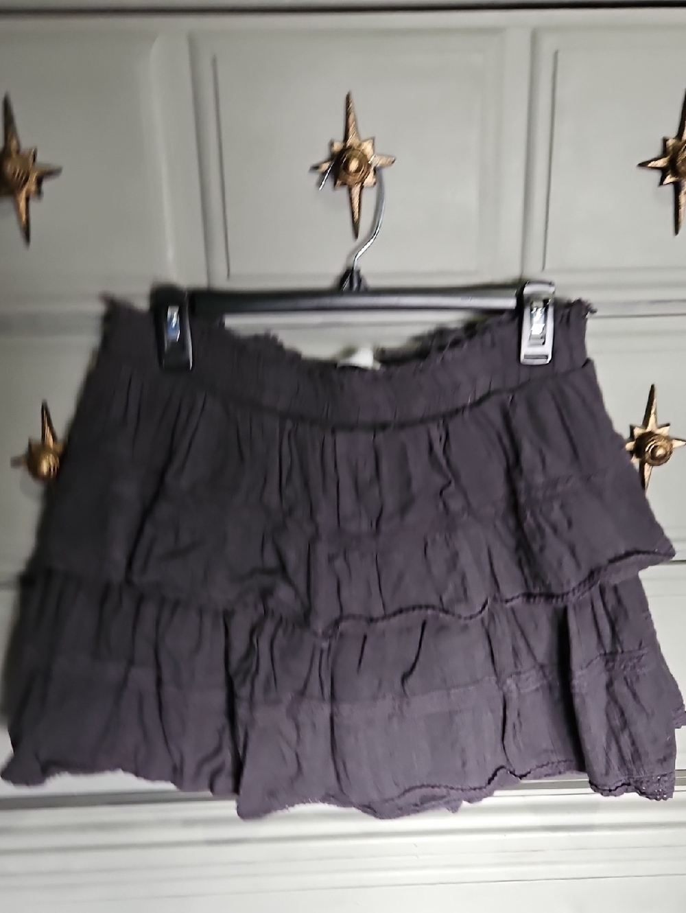 Lucky Brand Tiered Ruffle Mini Skirt - Charcoal Gray